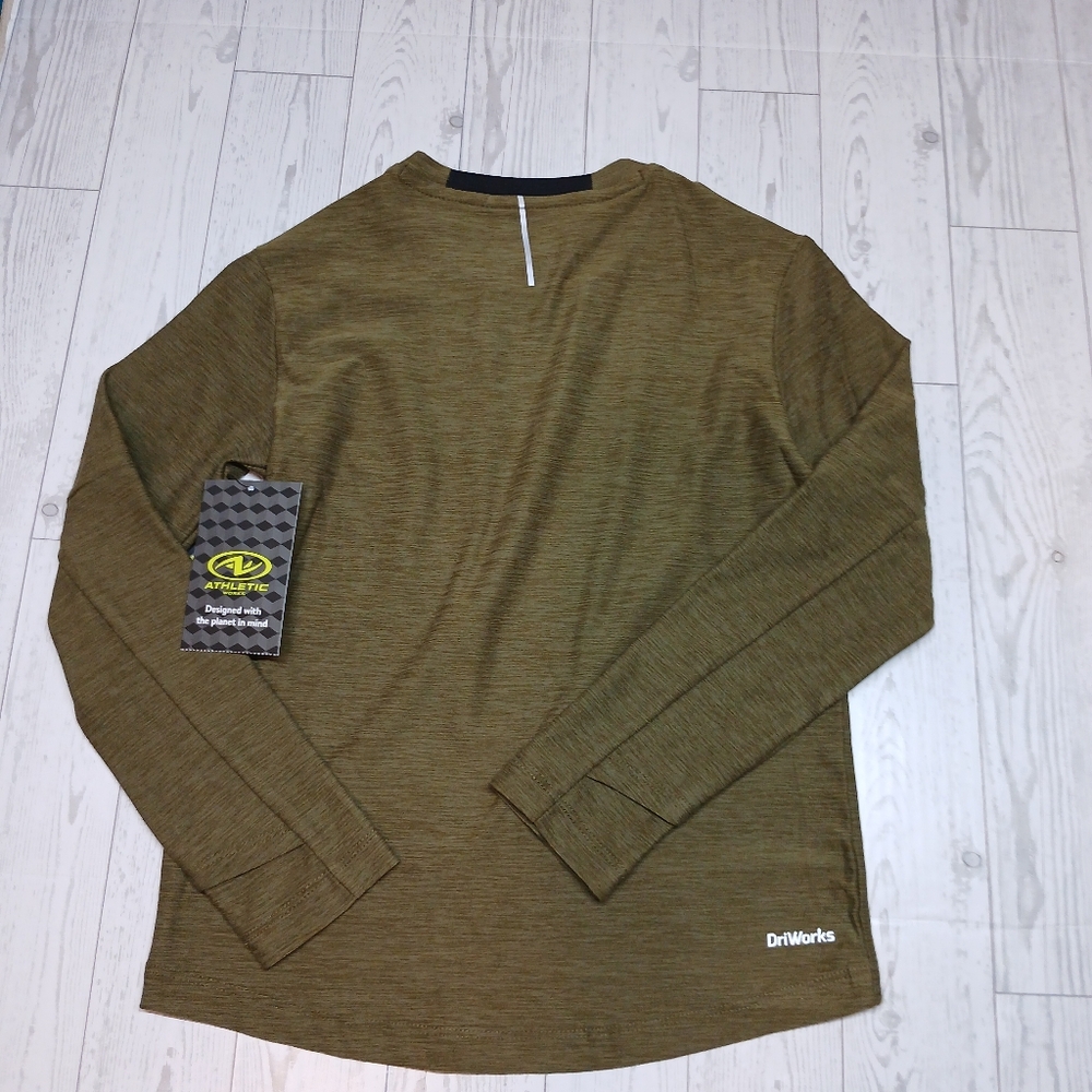 Athletic Works Boys XS (4-5) Long Sleeve Shirt| Olive Green Color - Picture 3 of 11